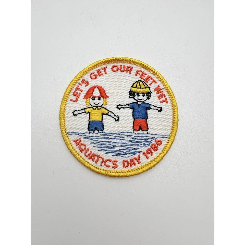 Vintage Lot 5 Multicolor Embroidery Patches Cookie Safari Aquatics 1980s‎
